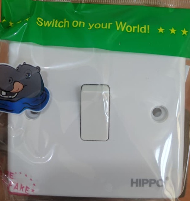 Switch 1Gang 1Way plate Hippo